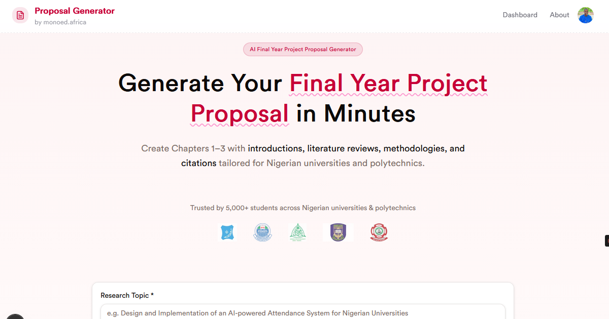 Proposal Generator — AI Research Proposal Generator